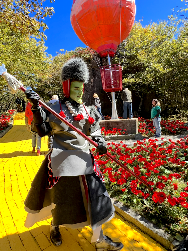 Land of Oz Theme Park Guard on Yellow Brick Road